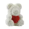 Infini rose fleur ours en peluche avec coeur 40 cm
